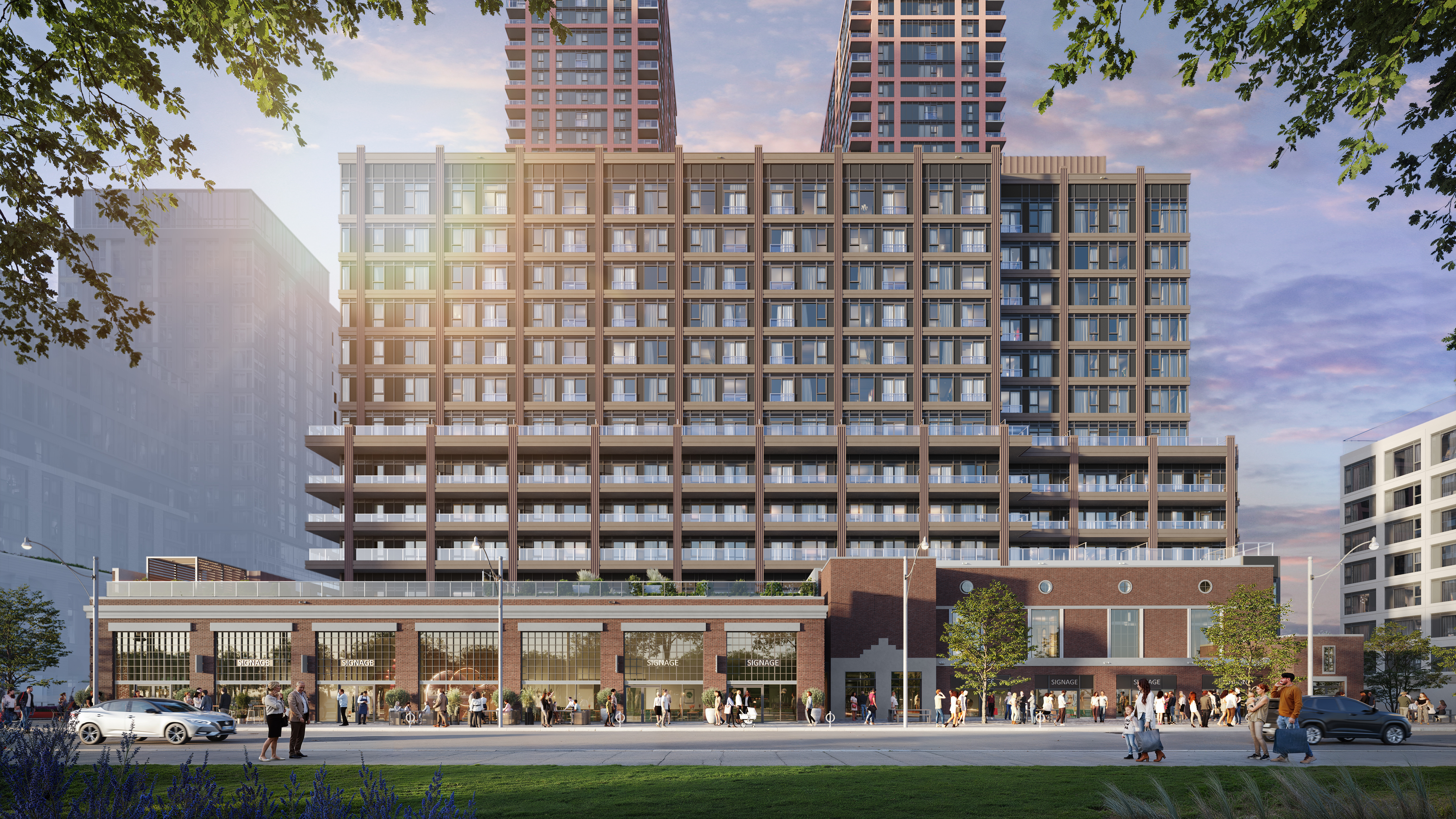 Tours locatives modernes construites expressément dans un quartier urbain canadien