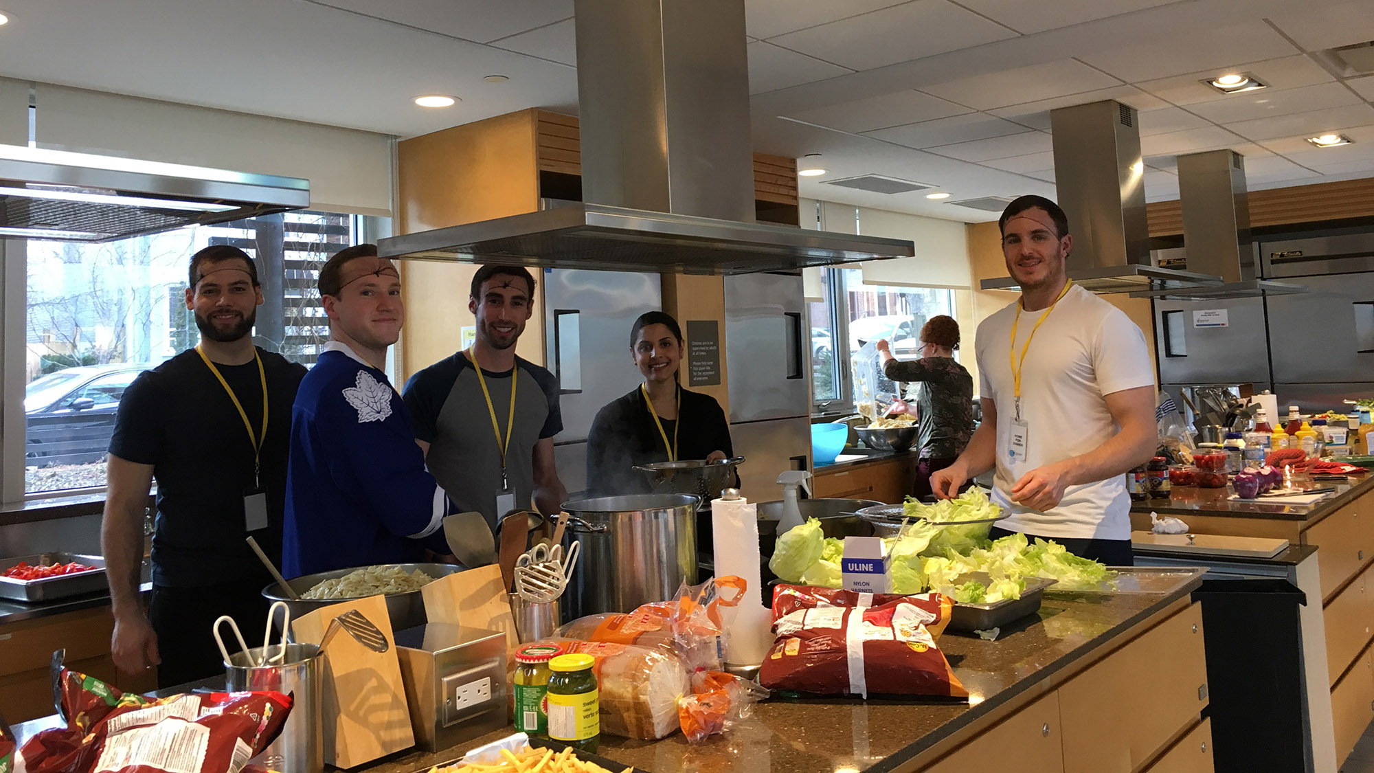 Hazelview staff working together in a kitchen