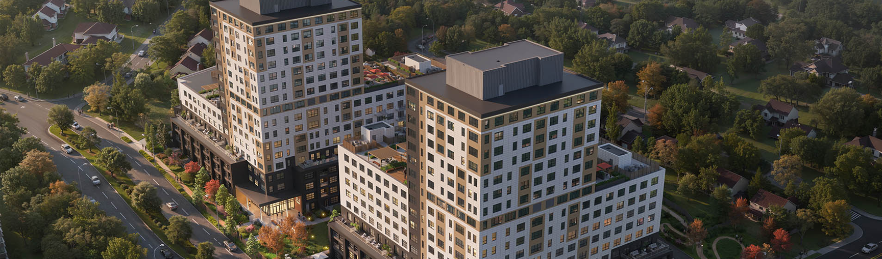 Aerial view of development